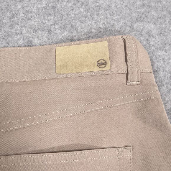 Peter Millar EB66 Pants Mens 38 x 30 Beige Performance Five Pocket Chino Golf - Picture 12 of 14